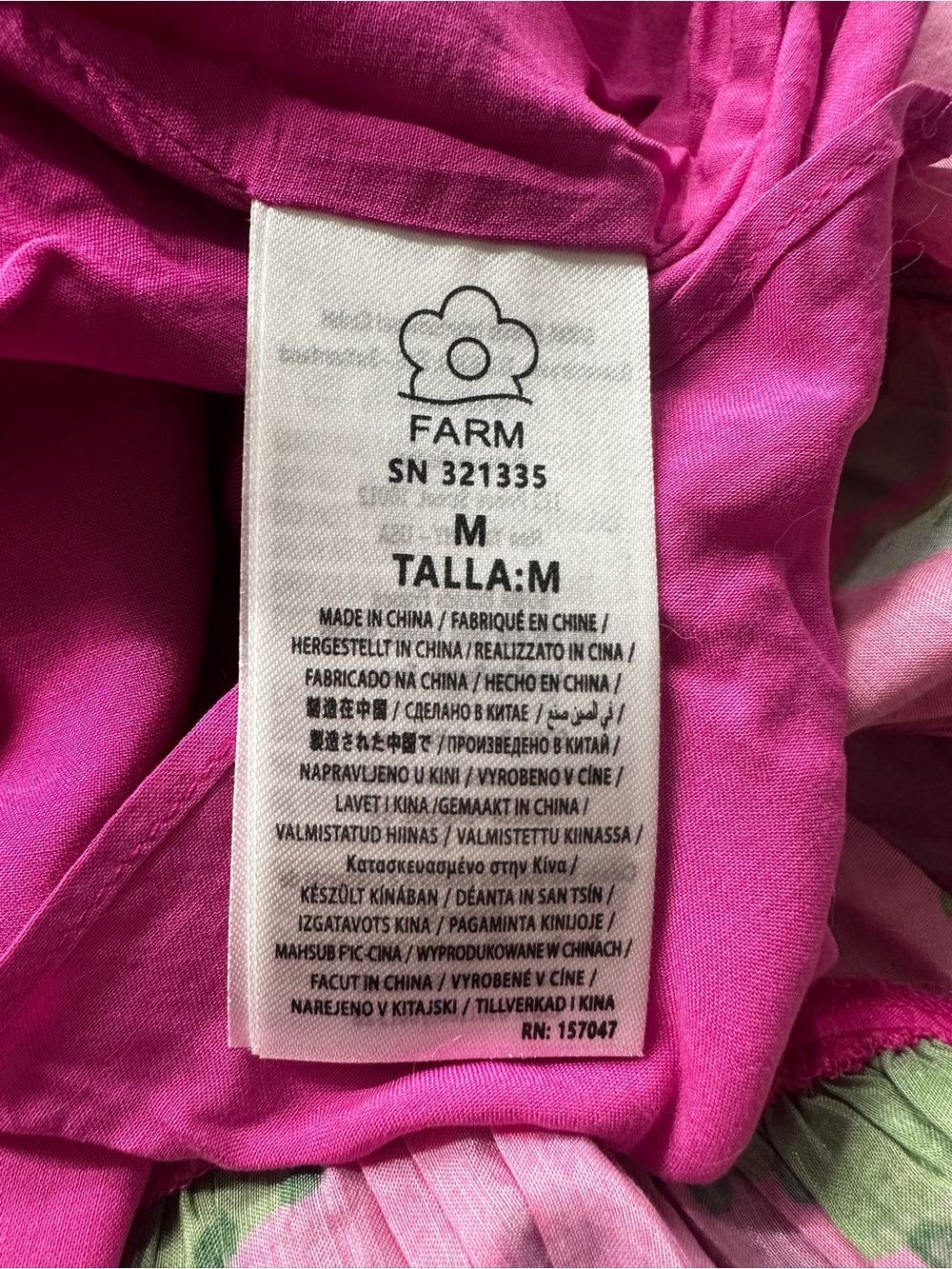 Farm Rio Women's Pink Delicate Fruit Garden Mini Shirt Dress Size M No Belt- NWT - Picture 7 of 8